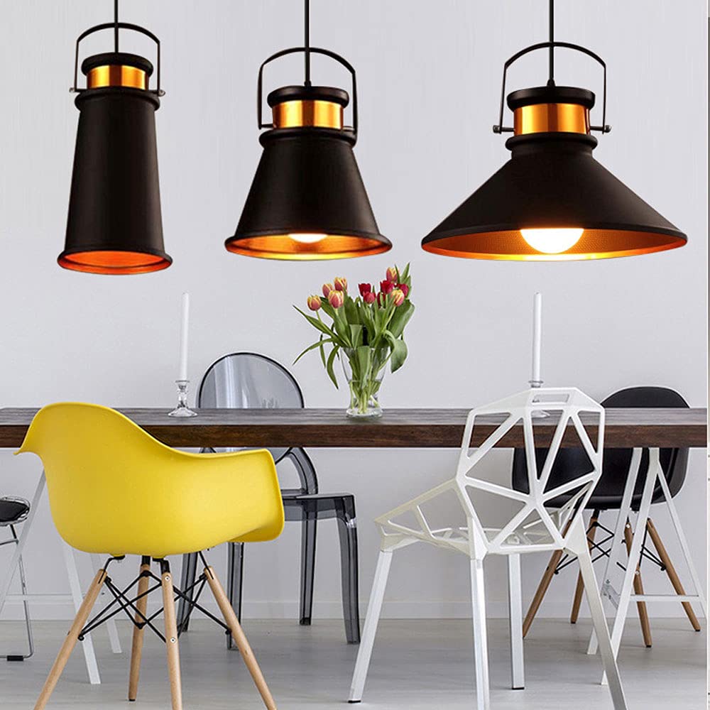Luz de suspensión de metal con personalidad creativa, lámpara colgante de estilo industrial nórdico, lámpara de araña de una sola cabeza con tornillo E27, restaurante, bar, accesorio de ilumi