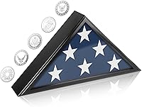 Vista 1 de Flag Display Case for Burial Flag, 9.5x5' Folded Flag Case for Burial Flag, Wooden Flag Box Display Case with Wall Mount, Flag Holder for Veteran
