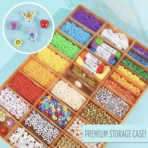 STMT D.I.Y. Rainbow Bead Case, Includes Over 500 Jewelry Making Supplies, Including Cute Beads for Jewelry Making, Bracelet Charms, Storage Case, Friendship Bracelet Kit, Teen Girl Gifts - image 3