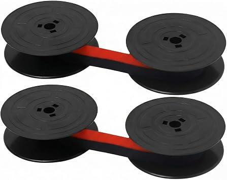 2pcs Typewriter Ribbon compatible with Olivetti, Universal Typewriter Ribbon with Black Red Ink, Typewriter Accessory, Wear-Resistant Fabric, Long-Lasting Performance, Suitable for Vintage Typewriters
