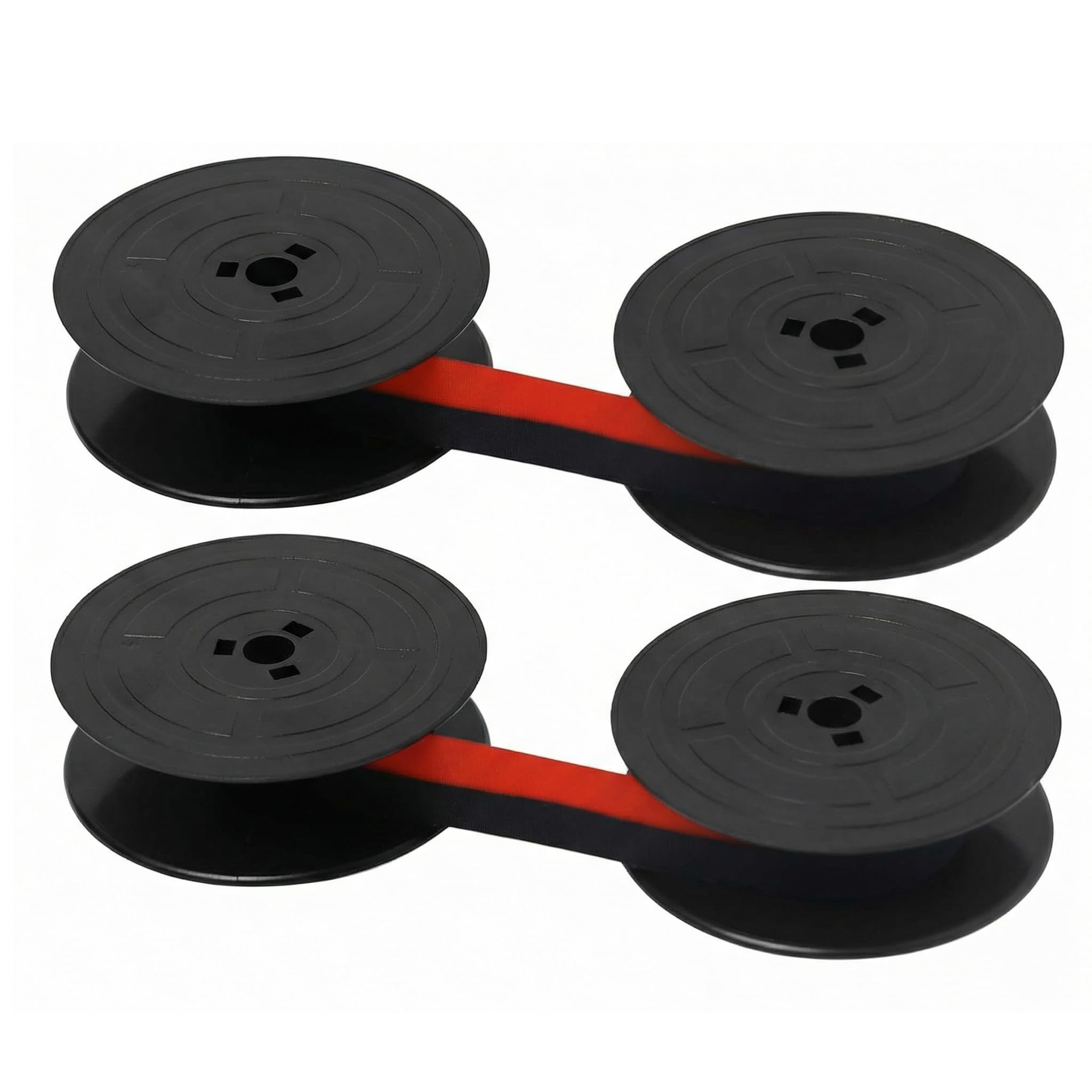 2pcs Typewriter Ribbon compatible with Olivetti, Universal Typewriter Ribbon with Black Red Ink, Typewriter Accessory, Wear-Resistant Fabric, Long-Lasting Performance, Suitable for Vintage Typewriters
