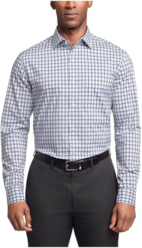 Van Heusen Camisa de vestir para hombre, ajuste regular, ultra sin arrugas, cuello flexible elástico