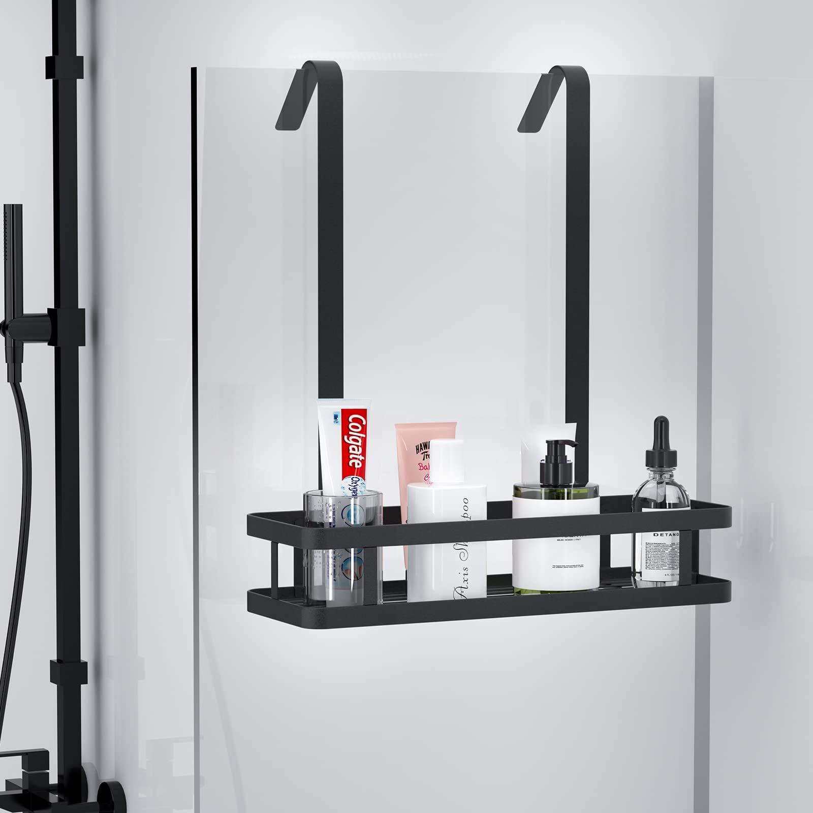 Estante De Ducha Negro - Acero Inoxidable 304 - Sin Taladros - Bestdon