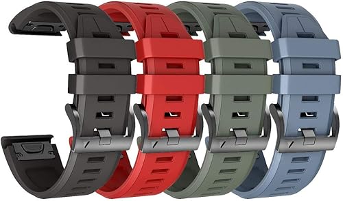 Vista 35 de ANCOOL Correa de reloj Garmin Fenix 5X/7X/6X Quickfit de 1.024 in compatible con Fenix 6X Pro/5X Plus/7X Pro/8 2.008 in (paquete de 7) Negro, gris