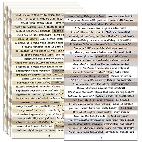 Vintage Scrapbook Stickers, 406pcs Quote & Word Stickers for Journaling, Junk Journal, Scrapbooking, Planners, Collage Album (Brown)
