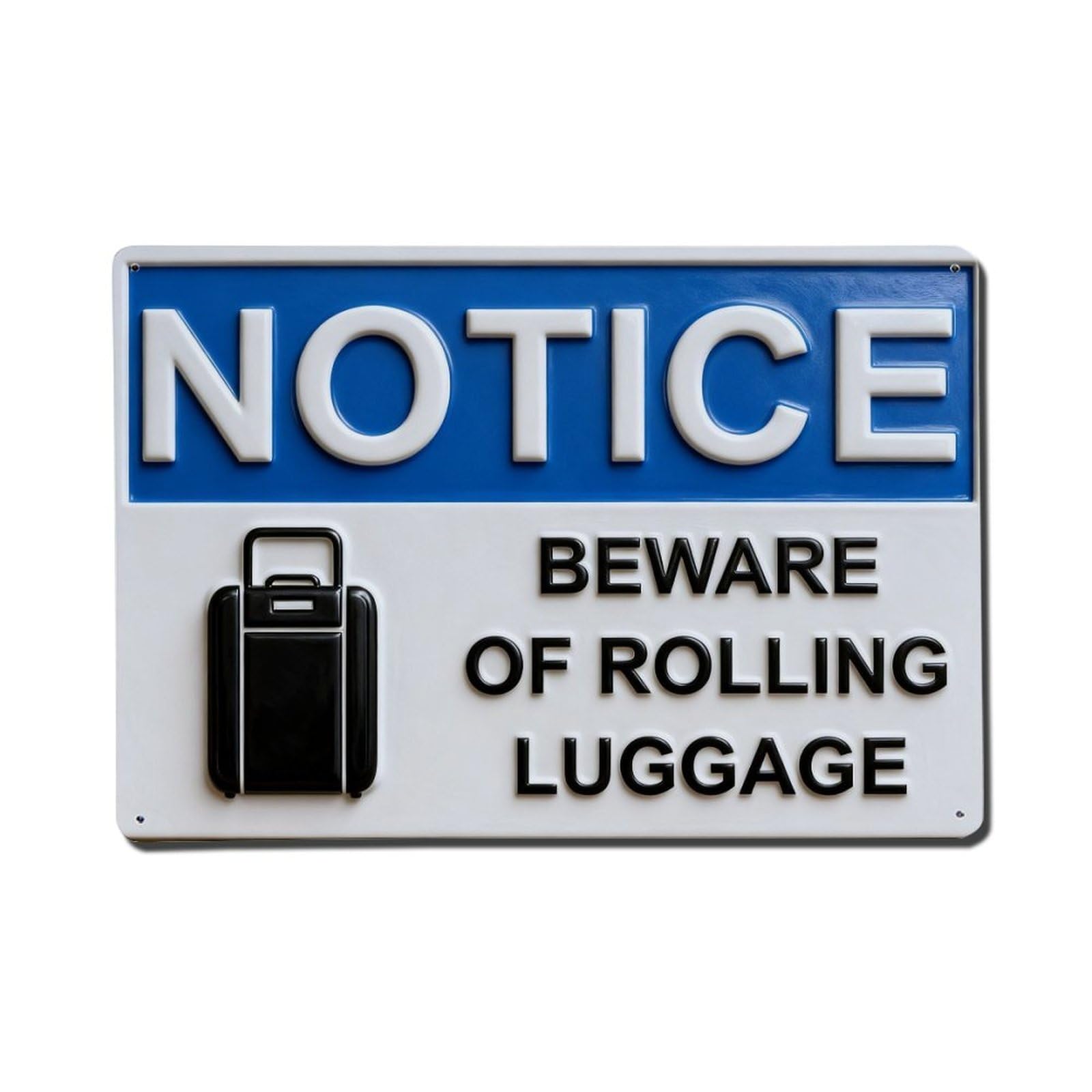 Iageret Vintage Notice Beware Of Rolling Luggage Metal Tin Sign Retro Wall Decor, Bar Garage Cafe Kitchen Home Wall Art Poster Decoration 8X12inches