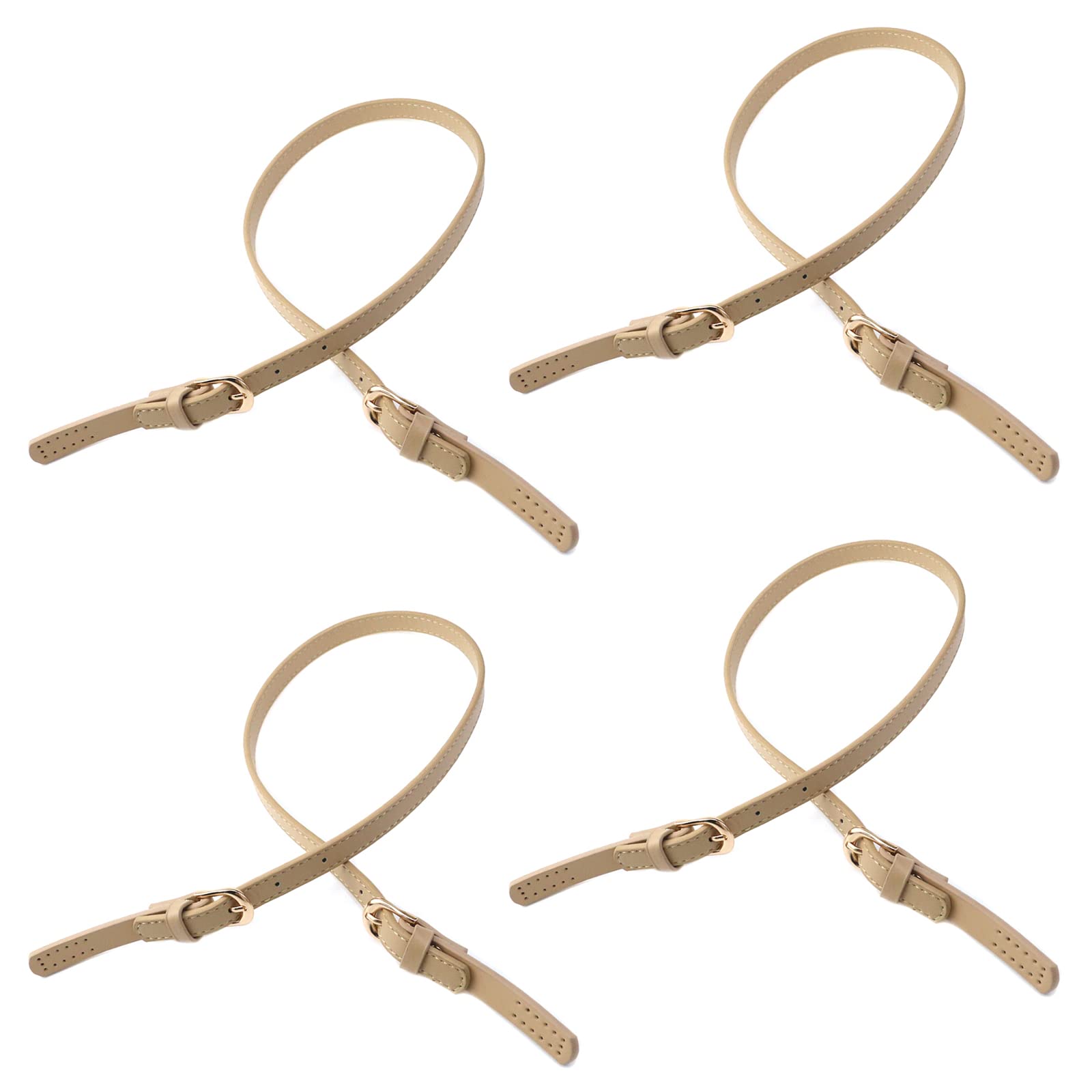 Semetall 4Pcs Purse Strap Replacement Adjustable Sewing Replacement,Purse handles PU Leather Replacement,Color Khaki