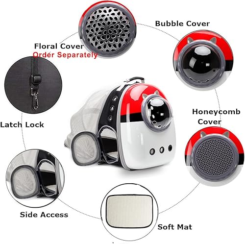 Miniatura 3 de Mochila transportadora de gatos expandible, mochila para gatos, gatitos y cachorros pequeños, mochila de burbujas para gatos aprobada por