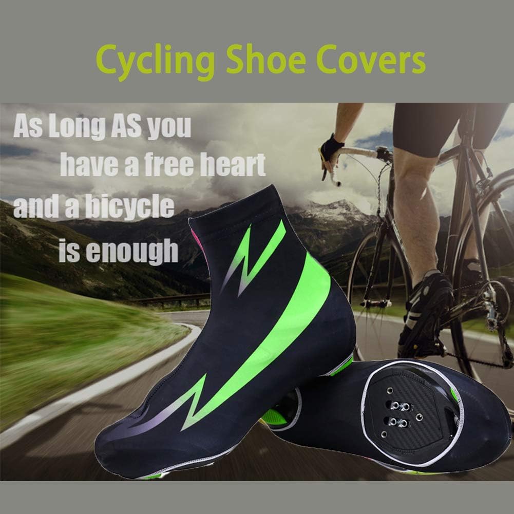 Cycling Overshoes for Summer, MTB Cycling Shoe Covers Lock Shoes Shoe Cover Windproof and Dustproof Suitable for Men and Women,Green,L