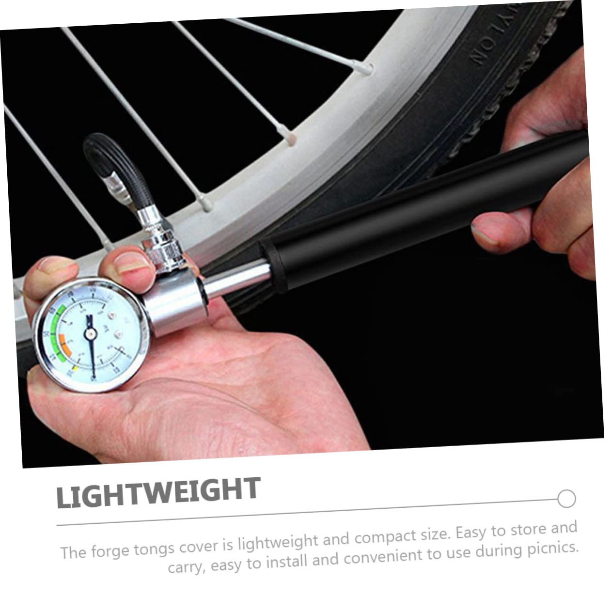 Fahrradpumpe aus Aluminiumlegierung mit Hohem Druck, Tragbar, Schwarz