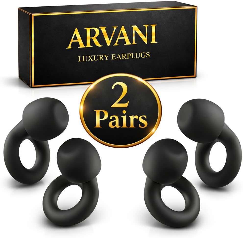 Premium Earplugs – 2 Sets | 28dB Noise Reduction | Washable & Reusable, Travel Kit for Quiet Rest Anywhere | Block Snoring, Airplane Noise, Hotels, Festivals & Concerts | Fits All Ear Types