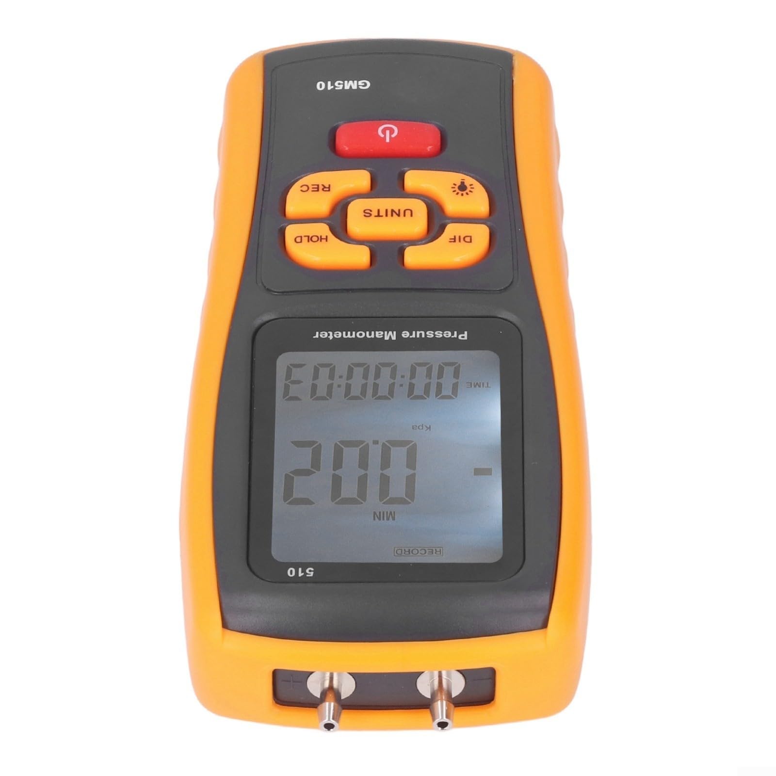 GM510 Digitales Differenzdruckmessgerät Mit USB, LCD-Hintergrundbeleuchtung ±10kPa Messbereich 0,5S Reaktionszeit Für Lüfter Für Druck, Filterwiderstand Kessel Für Druck Und Medizinische Geräte