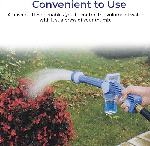 Miniatura 5 de PGI Traders - Pulverizador de chorro de agua para jardín  Boquilla de pulverización para manguera de agua  8 patrones de pulverización  Palanca de