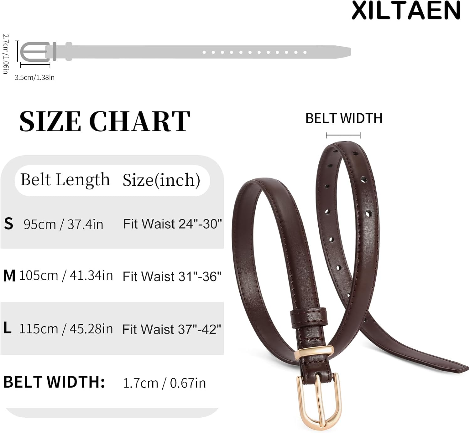 Women Genuine Leather Waist Belt for Jeans Pants Dresses Elegant Thin Ladies Belts with Gold Pin Buckle