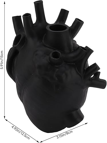 Miniatura 5 de Jarrón en forma de corazón, maceta decorativa moderna y exquisita para el hogar, oficina, dormitorio, boda, jarrón anatómico blanco con forma de