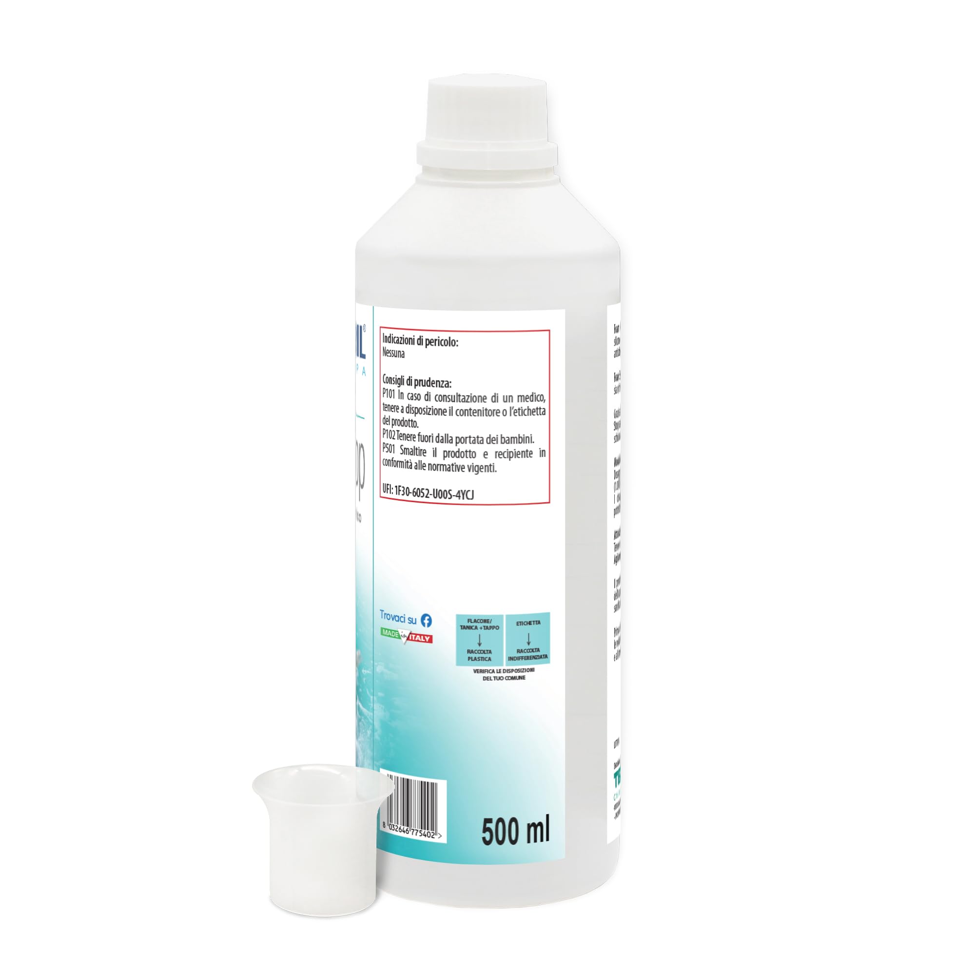 Metacril Antimousse siliconique super-concentré Foam Stop 500 ml Idéal pour spa, jacuzzi et piscine Gobelet doseur offert