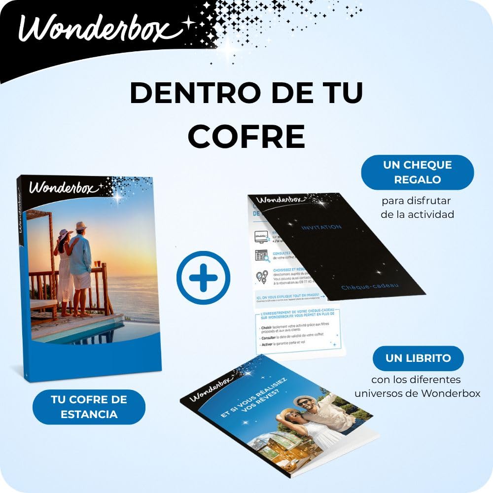 WONDERBOX - Caja Regalo - 3 Días En Familia - Para 3 o 4 personas | 2 noches con o sin desayunos - Más de 400 estancias - Apartamentos familiares, hoteles de 4*, casas rurales