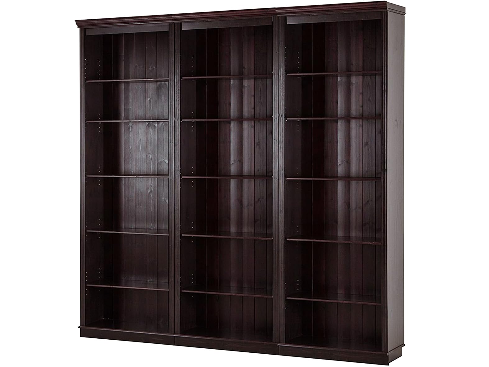 Anita Wall Unit K with 3 Bookcases in Havana Lacquer, 222 x 34 x 223 cm (W x D x H), Cabinet for Living Room