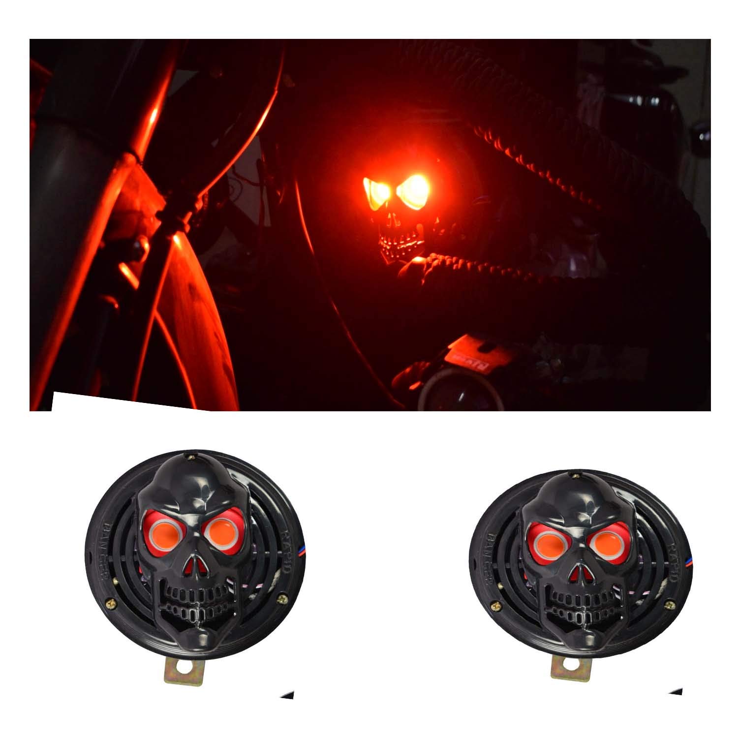 Buy R.J.VON Bike Horn with Red Devil Eye Turning Red For Royal Enfield