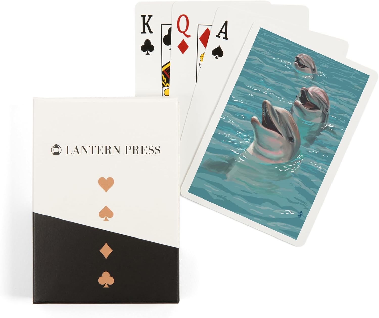 Lantern Press Dolphins, 52 Playing Cards for Adults, Poker Size Card Deck