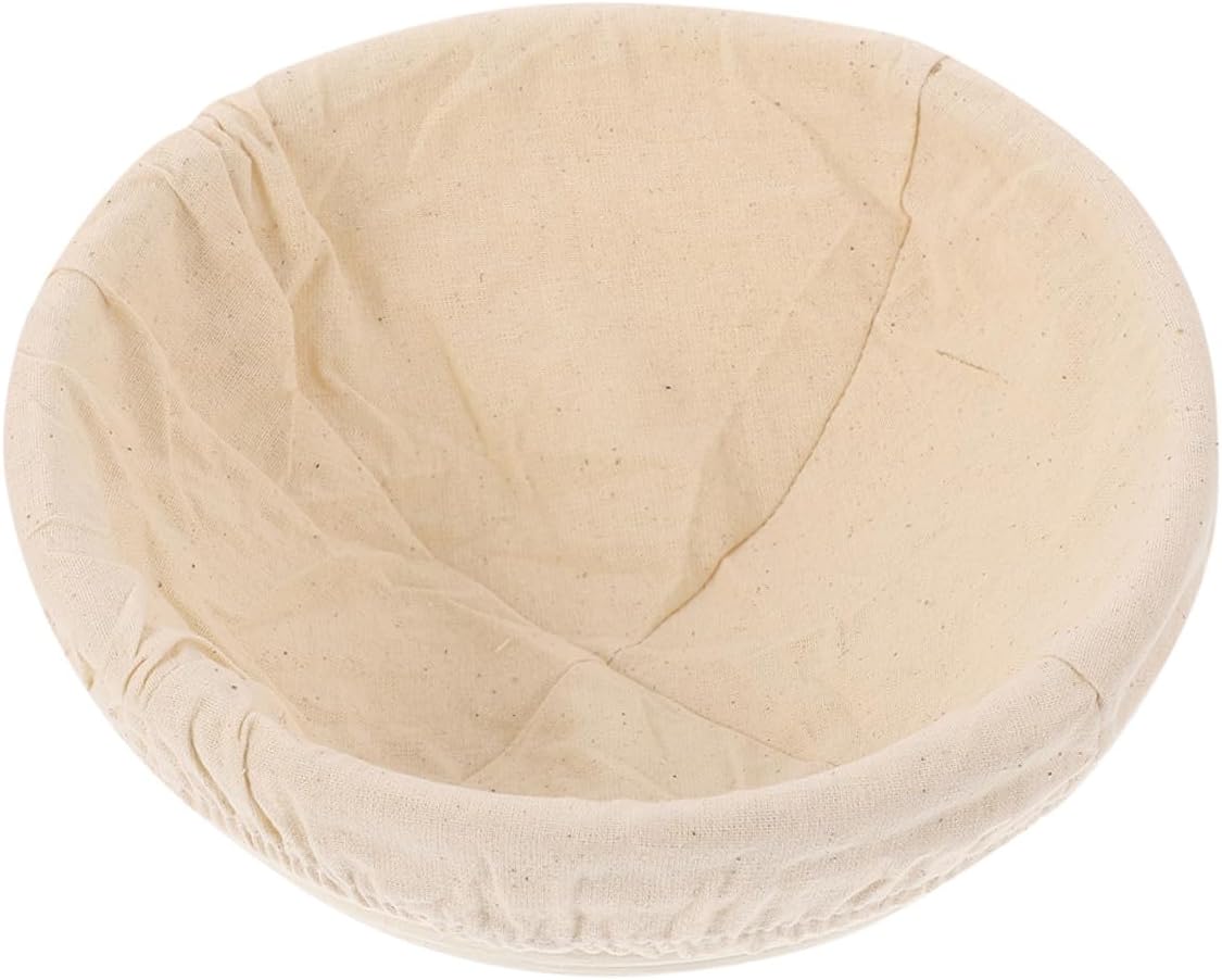 Sourdough Bread Proofing Basket with Linen Liner, round 23cm Diameter Rattan Dough Baking Bowl for Home Baking and Artisan Bread Making