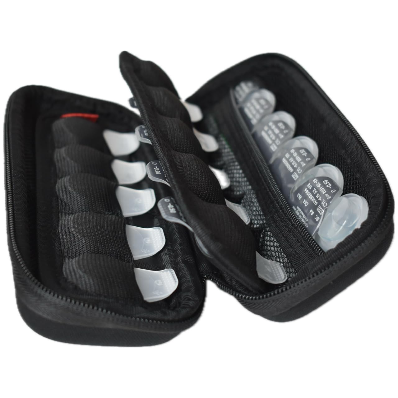 Funda para lentes de contacto, 40 unidades para organización de almacenamiento de viaje con cremallera duradera