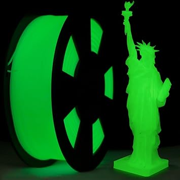 ZIRO PLA Glow Filament 1.75mm, 3D Printer Filament PLA, Glow in The Dark PLA Luminous, Strong Glow Effect 1KG(2.2lbs) Spool, Dimensional Accuracy +/- 0.03mm, Fit Most FDM 3D Printers, Green