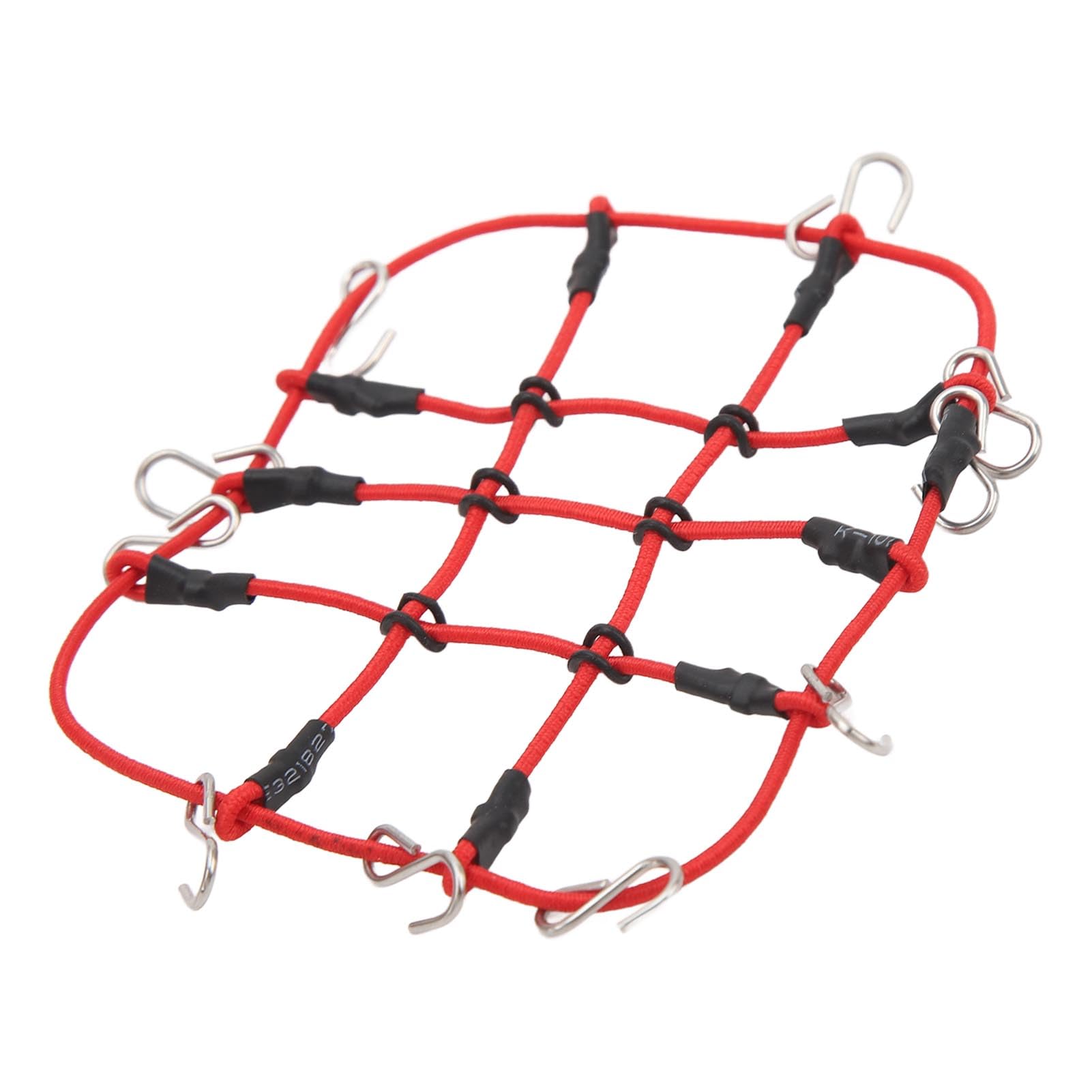 Jenngaoo RC Roof Luggage Net with Hooks, Remote Control Car Simulation Decorative Track Car Nylon Roof Rack Net for 1/18 Rc Scx24 1/24 Accessories (Red)