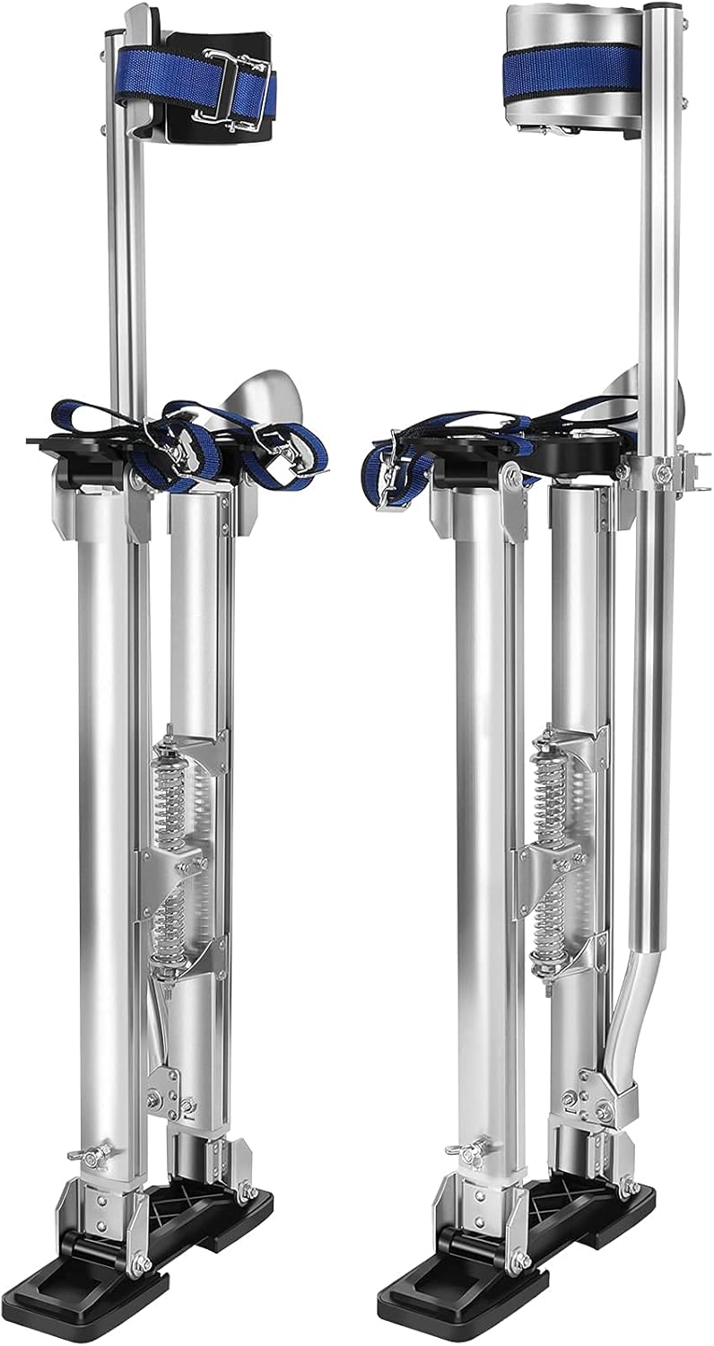 Olenyer 24" - 40" Drywall Stilts for Adults Height Adjustable Work Stilts Lifts Aluminum Tool Stilt for Painting Painter Pruning Branches or Cleaning 24-40in