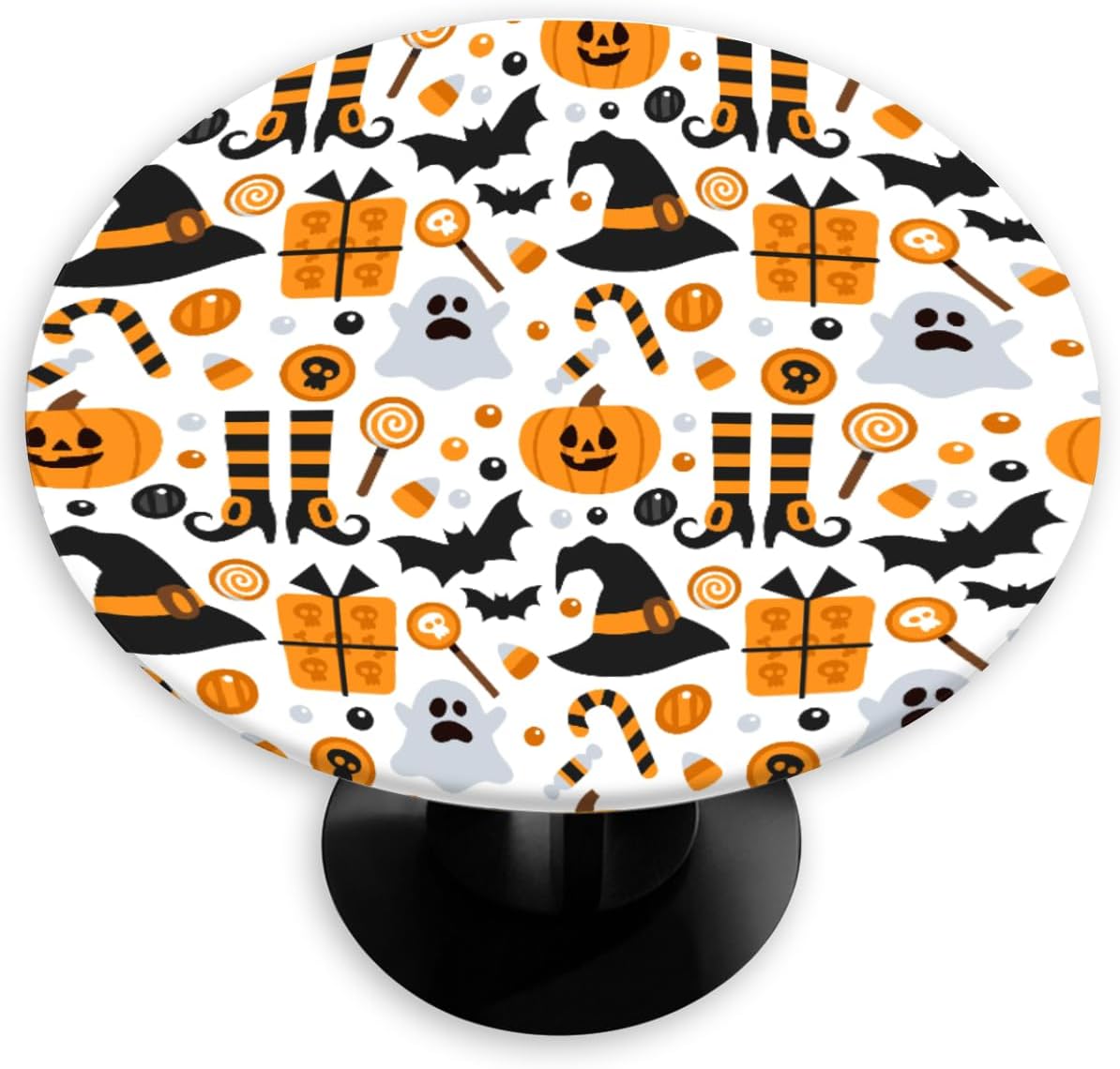 NTMANON Halloween Elastic Edge Round Tablecloth Fitted