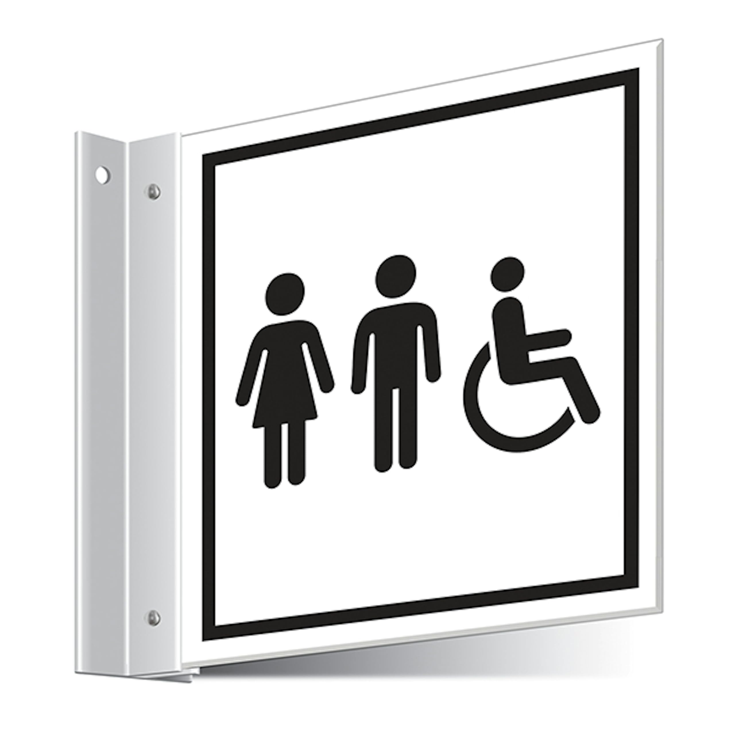 V Safety Unisex/Disabled Toilets Corridor Sign 150 x 150 mm - 3mm Indoor Palboard Safety Sign