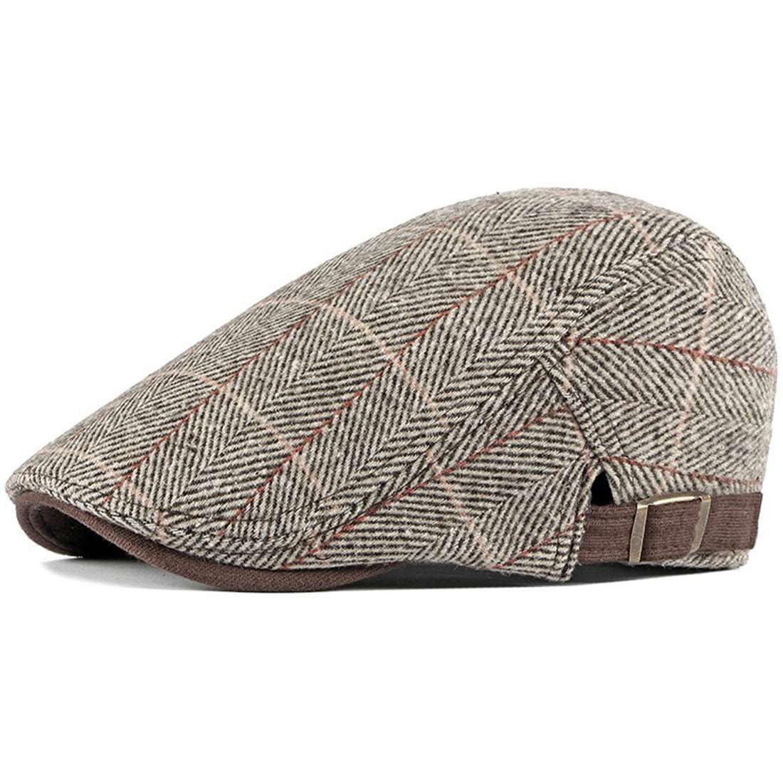 JNKET Autumn Winter Men Women Newsboy Cap Casual Flat Cap Ivy Gatsby Cabbie Driving Hat (US, Alpha, One Size, Medium, Coffee)