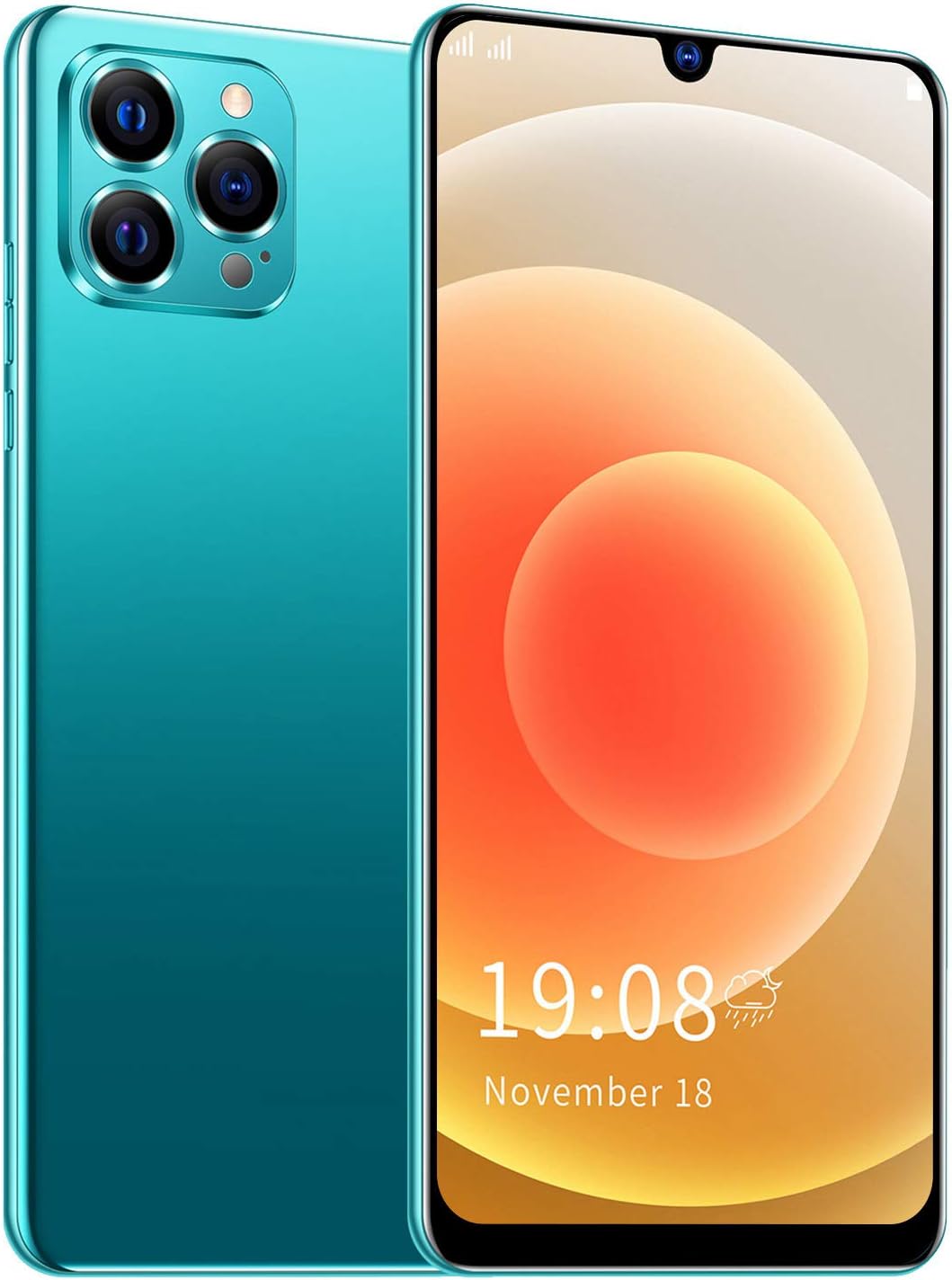 Unlocked U Landvo Ip12 Pro 6.26In Screen Face Recognition Dual Card Dual Standby Smart Phone 1 8Gb Black (Green)