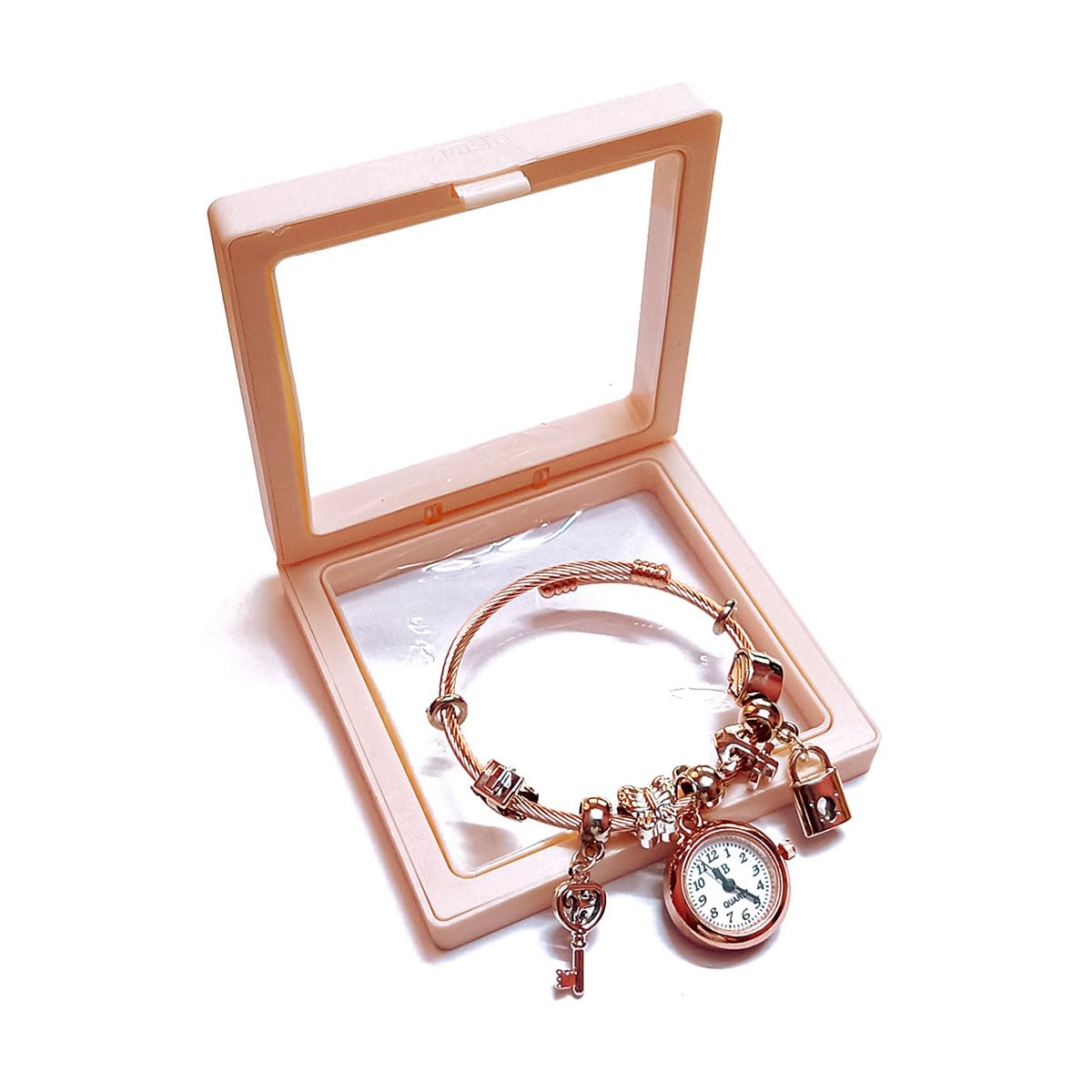 Bracelet Watch for Girls and Ladies | Gift item| Steel Beaded Adjustable Quartz Watch Bangle Jewellery Friendship Bracelet | Free Size - (Random Beads Design Deliver) (Rose Gold) (B0D5B6B9RM) Amazon Price History, Amazon Price Tracker