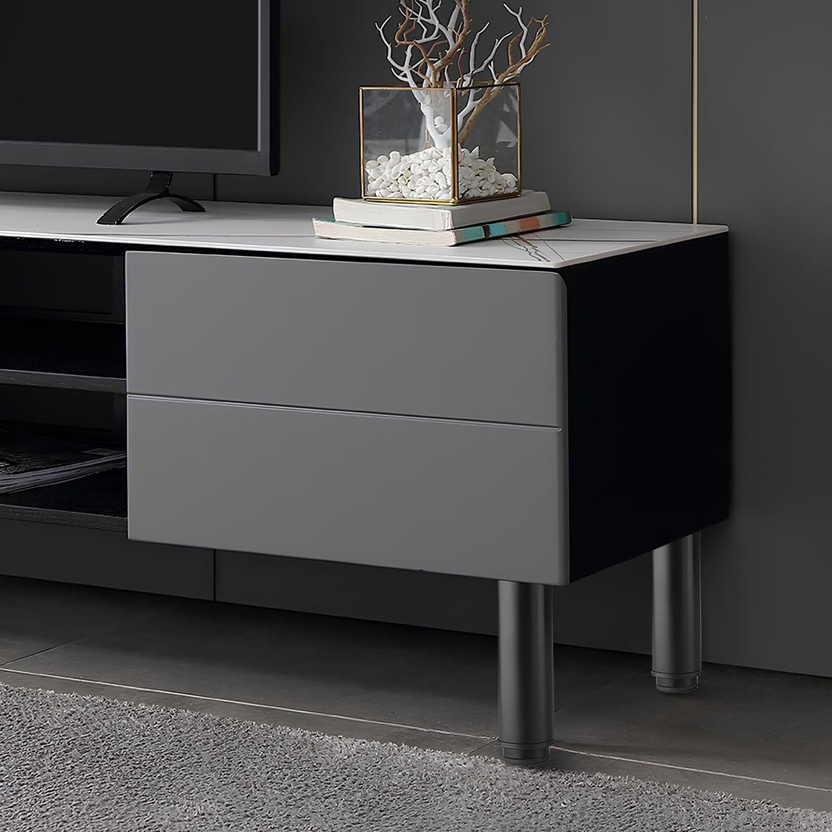 Piedini per Mobili in Metallo Regolabili in Altezza, 8 – 42cm 4 pezzi, Gambe di Ricambio Pesanti con Viti per Divano/Armadio/Toeletta/Tavolo/Letto(Nero,18-32CM/7.1-12.6IN)