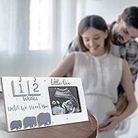 Vista 4 de Sonogram Picture Frame, Ultrasound Photo Frame with Baby Countdown Weeks, Expecting Parents to be Pregnancy Gift Congratulations Pregnancy Must Have