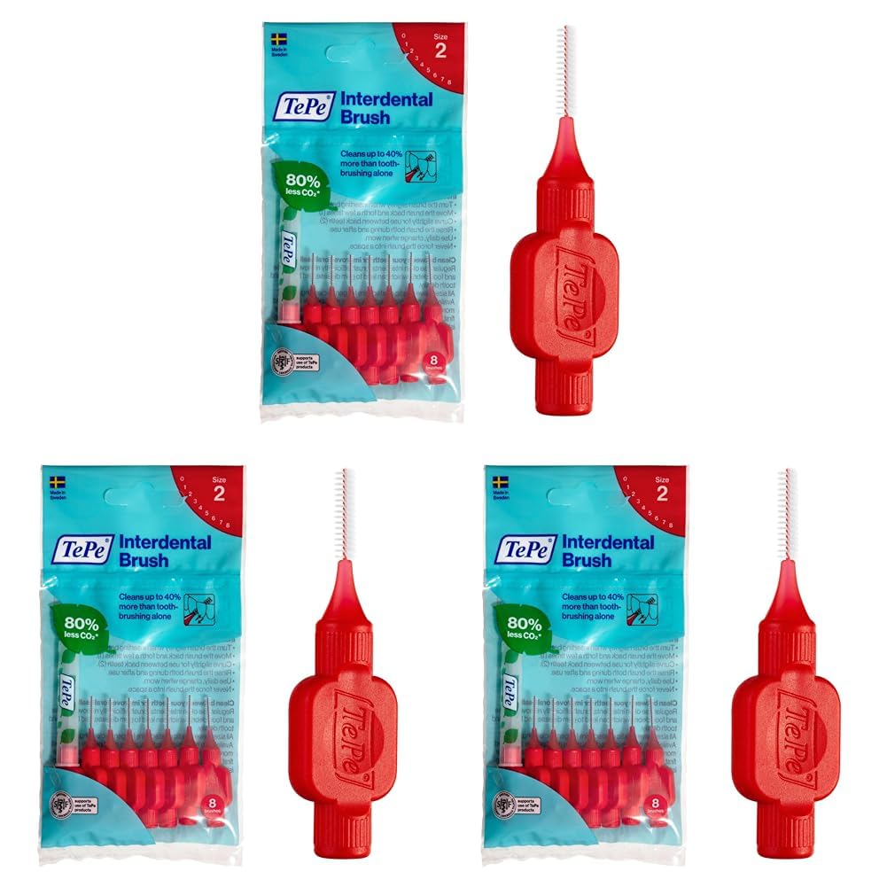 TePe Interdental Brush, Original, Yellow, 0.7mm/ISO 4, 8pcs, efficient Cleaning Between Teeth, Plaque Remover and Dental flosser for Small Gaps — view 32