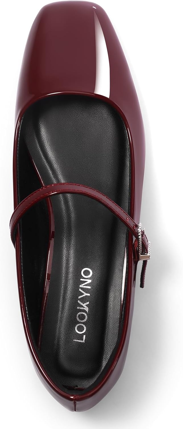 Mary Jane Shoes Women Square Toe Mary Jane Flats Casual Ballet Flats with Ankle Strap Dressy Comfortable - Image 6