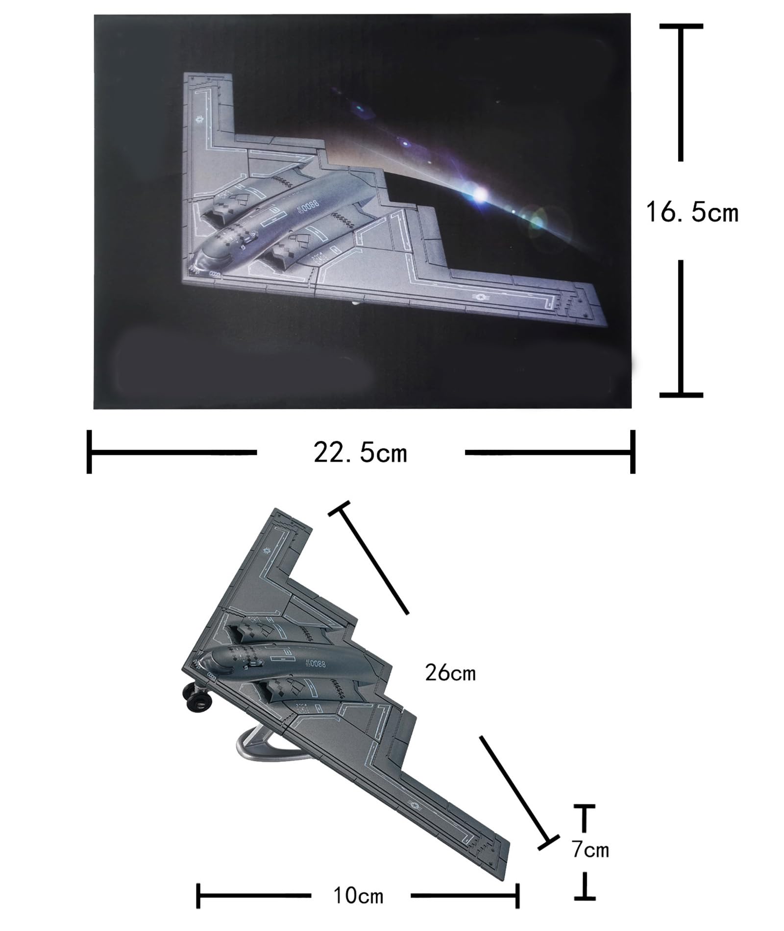 Fighter Jet Model, Toy Fighter Jet, Military Aircraft Display, Grey Aircraft Model for Collectors and Enthusiasts, Durable and Detailed Design, Suitable Decoration for The Room - Image 2 thumbnail