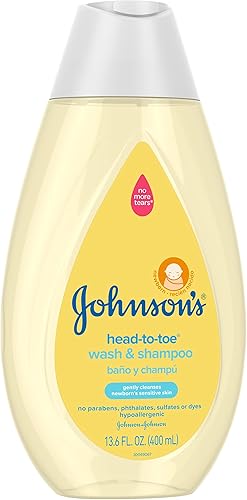Miniatura 5 de Johnson's Baby Jabón y champú para bebés de cabeza a punta con aloe y vitamina B5 2 en 1, limpia suavemente la delicada piel y el cabello del recién