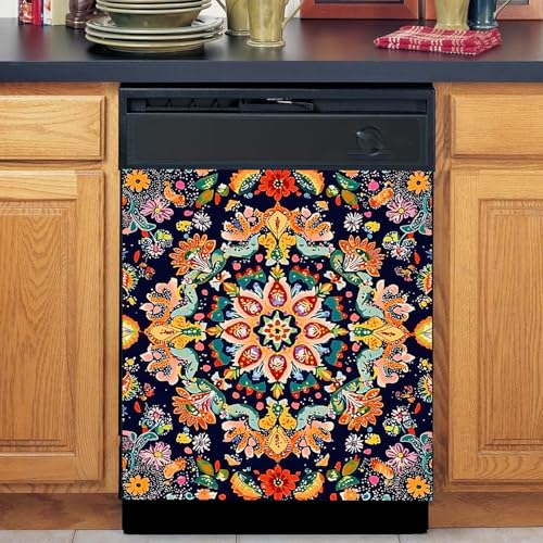 Image of BVBOX Dishwasher Magnet Cover 23 inchx26 inch, Reusable Magnetic Refrigerator Covers, Decorative Magnets Cover Fridge Door Skin Panel Stickers for Home Kitchen Appliance