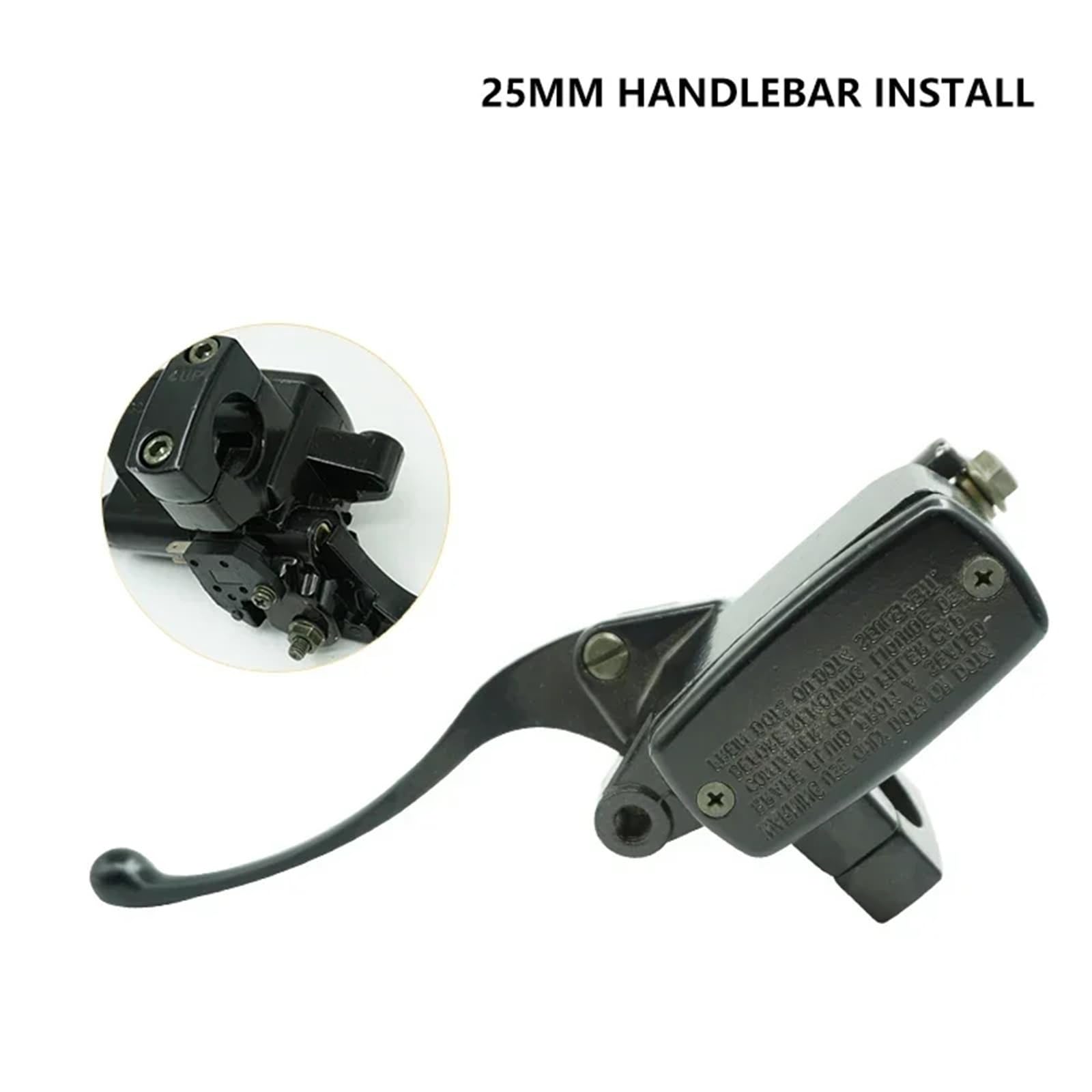 Compatible con Yamaha, Compatible con Honda 22MM | Maestro de freno de 22 mm/25 mm de diámetro con palanca.(Black-22MM)