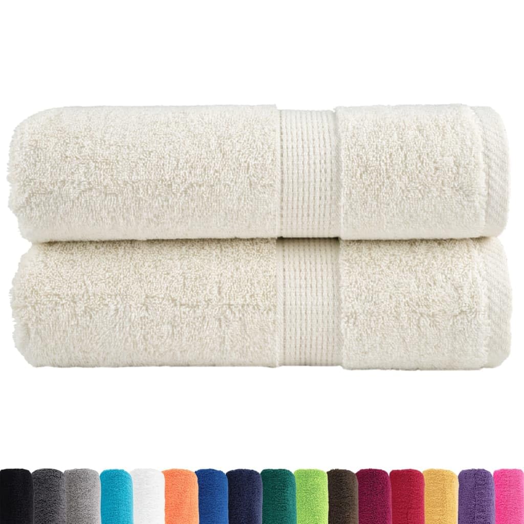 Home Garden - Asciugamani per ospiti, 2 pezzi, 30 x 50 cm, 600 g/m², colore: Panna