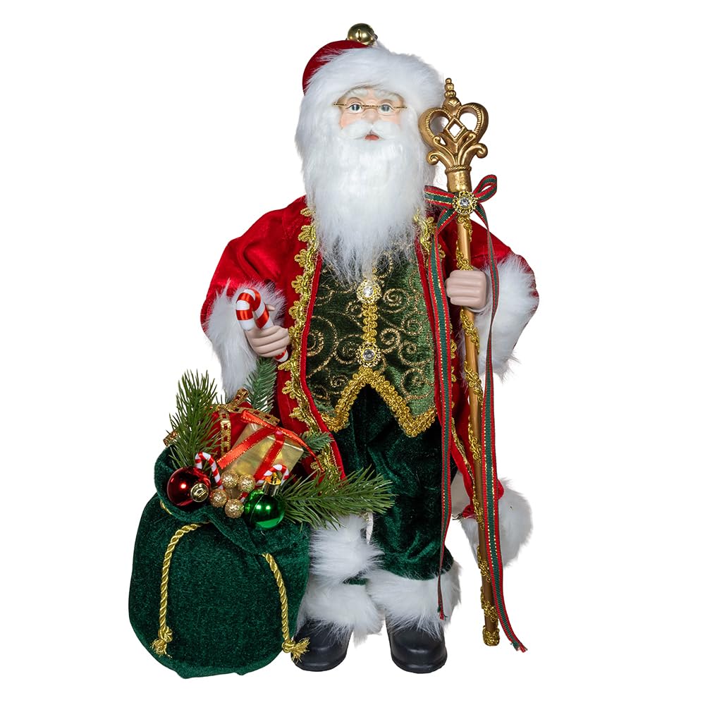 Père Noël avec sceptre magique pour illuminer votre table de fête en famille