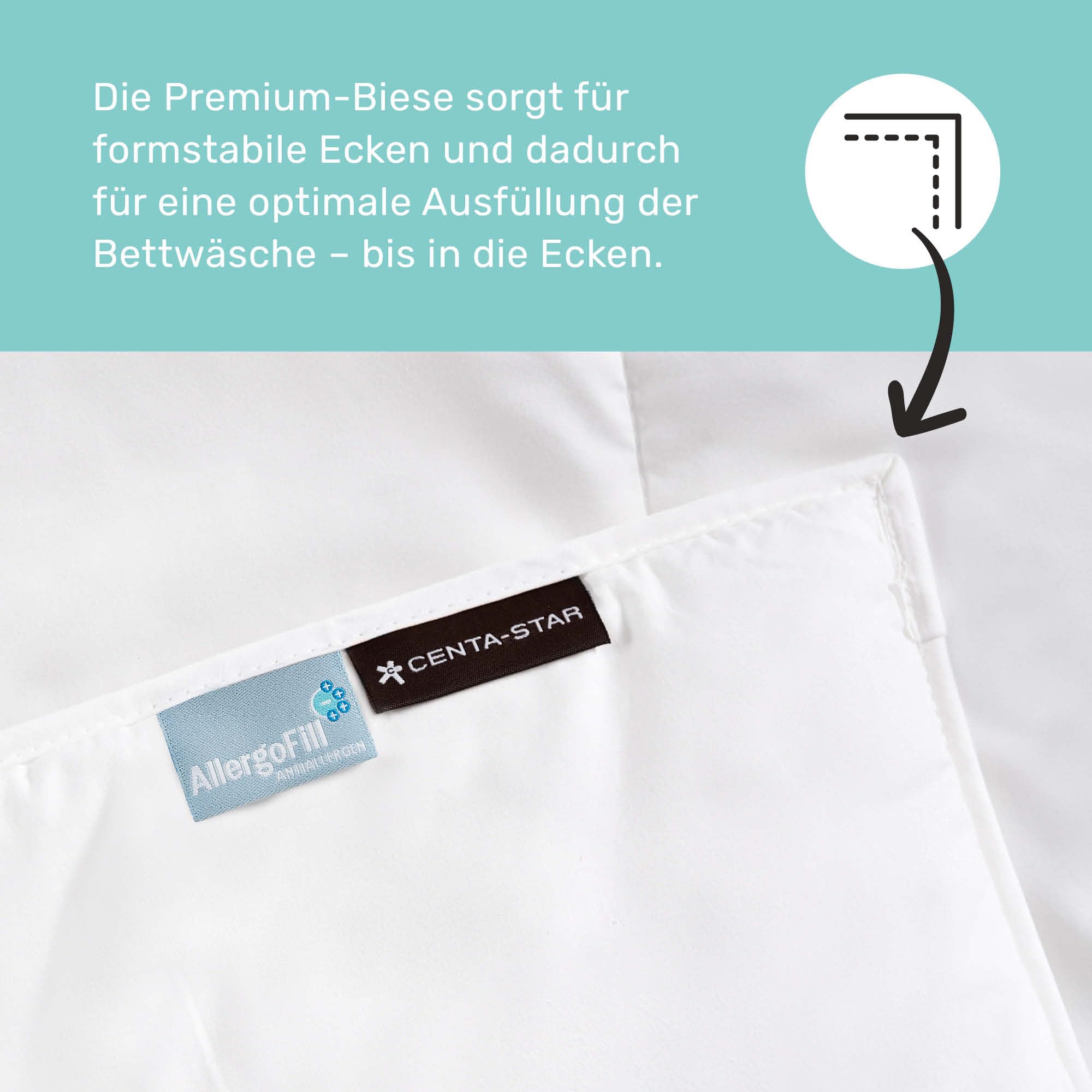 Centa-Star Allergiker Bettdecke 135x200 Sommer - Klinisch getestet - Leichte Sommerdecke für Allergiker, Bettzeug Made in Germany, Leichtsteppbett, Oberbett | antiallergisch