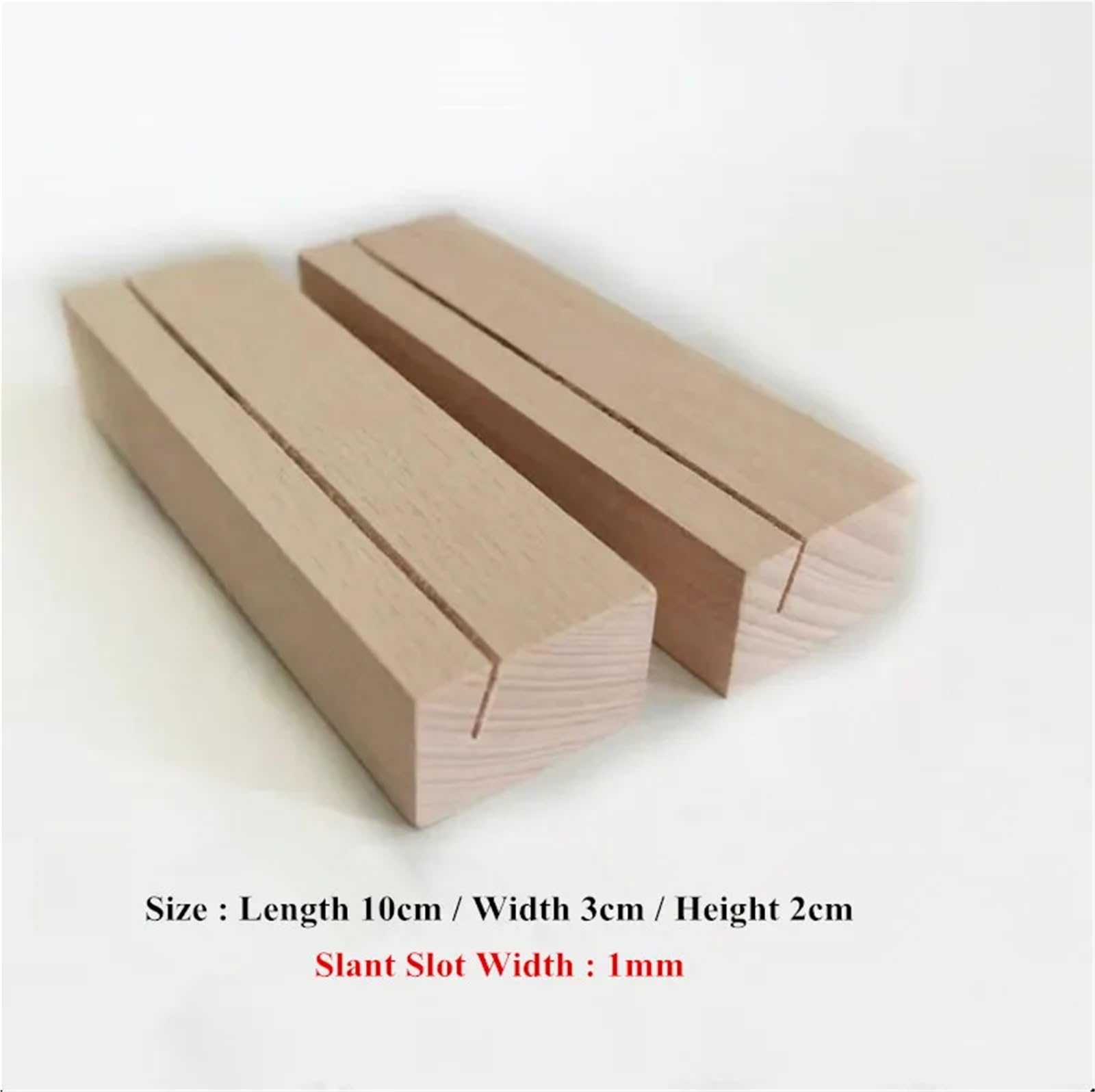 20 soportes de madera para tarjetas de lugar de madera, soporte para números de mesa, soporte para letreros, nombre para mesa de boda, número de nombre, imágenes (ranura inclinada de 1 mm)