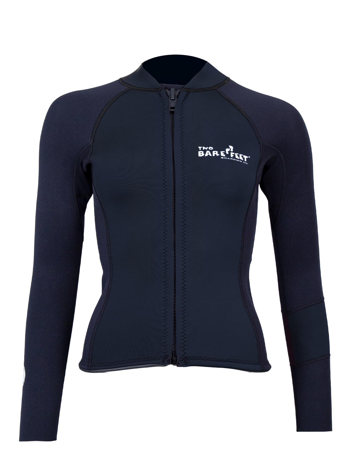 Two Bare Feet Women's Harmony 3mm Neoprene Wetsuit Jacket – Front Zip Thermal Surf Top for Swimming, Paddleboarding & Watersports (Black, L)