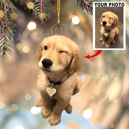 Miniatura 5 de Adorno de mica con foto personalizada para Navidad, regalo de cumpleaños para mamá mascota, papá de mascota, mamá perro, papá perro, mamá gato, papá