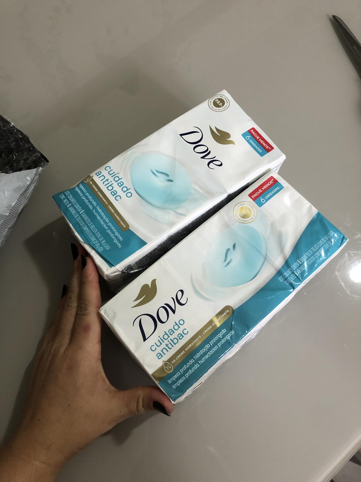 Pack Sabonete em Barra Dove Cuida & Protege Envoltório 6 Unidades 90g Cada Leve Mais Pague Menos, Dove