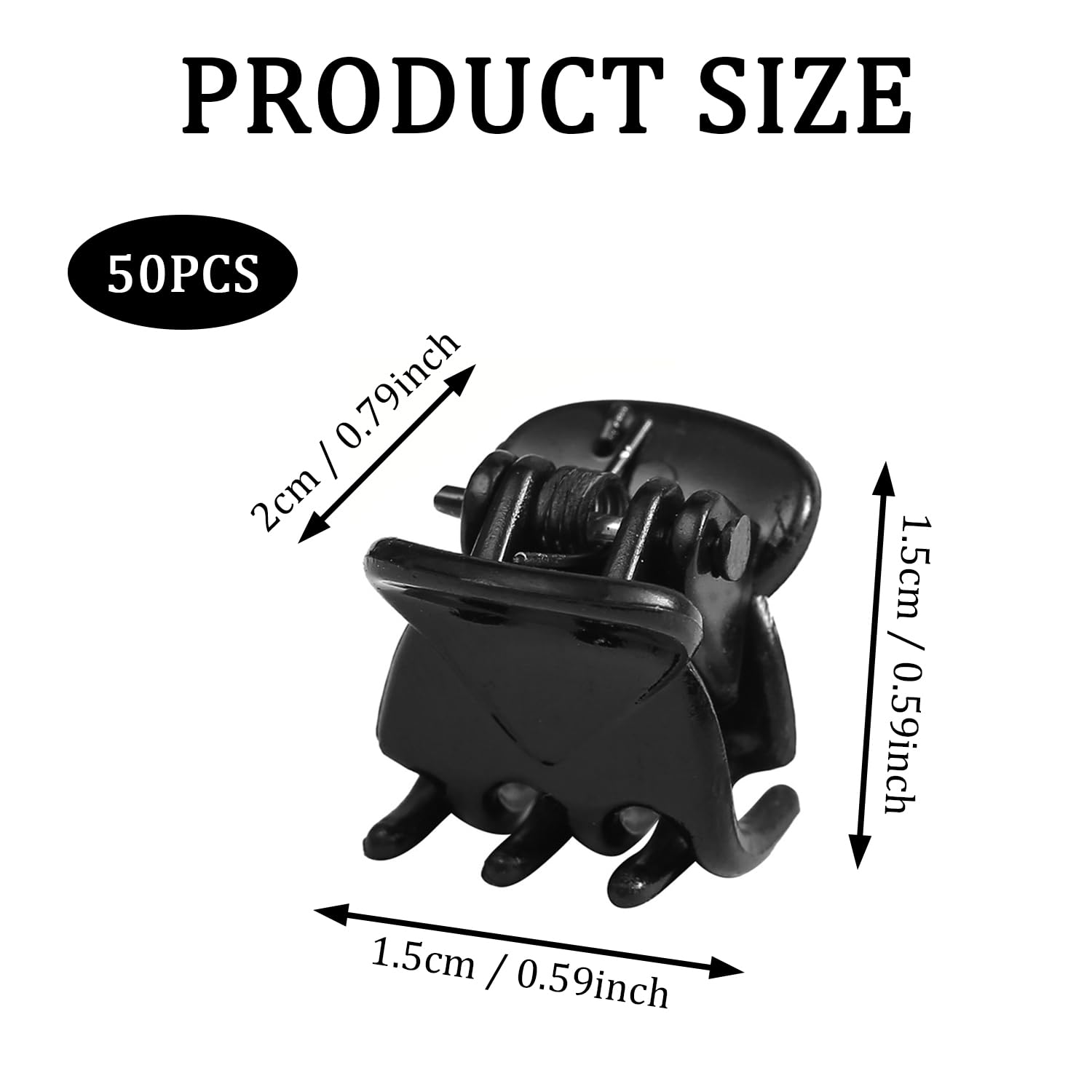 SYEYCW 50 Pcs Black Mini Hair Claw Clips, Small Hair Claw Clips, Plastic Hair Claws, Small Tiny Hair Clamps - Image 2